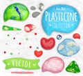 Set of plasticine objects Royalty Free Stock Photo