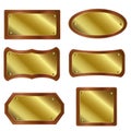 Plate gold and wood Royalty Free Stock Photo