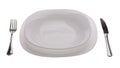 Set of plates with tablewares Royalty Free Stock Photo