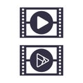 Set play button icons. Video forward click shape symbol. Push arrow start player media. EPS 10 Vector illustration Royalty Free Stock Photo