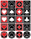 Set of playing card icons diamonds clubs hearts spades vector graphics