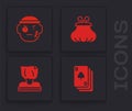 Set Playing cards, Bandit, Wallet and Kidnaping icon. Vector