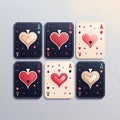 Set of playing cards with hearts. Vector illustration for your design Royalty Free Stock Photo