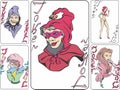 Set of playing cards with jokers as witches Royalty Free Stock Photo