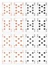 Set of playing cards. Numbers 10 - 7. Rest of desk available in collection