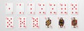 Set of playing cards. Winning poker hand casino chips flying realistic tokens for gambling