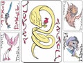 Set of playing joker cards with animals Royalty Free Stock Photo