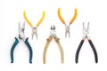 set of pliers isolated on white background Royalty Free Stock Photo