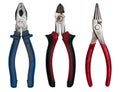 Set of pliers on white background Royalty Free Stock Photo