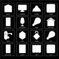 Set of Plug, Deep, Mobile phone, Locked, Handle, Smart, Smartphone, Lightbulb, Garage icons