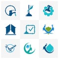 Set of Plumbing logo design vector illustration, Creative Plumbing logo design concept template, symbols icons Royalty Free Stock Photo