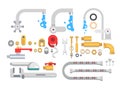 Set plumbing parts Royalty Free Stock Photo