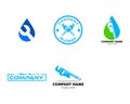 Set of Plumbing Service Logo Template, Water Service Logo Royalty Free Stock Photo