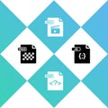 Set PNG file document, PHP, MOV and JS icon. Vector Royalty Free Stock Photo