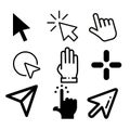 Set of pointer click icons. Royalty Free Stock Photo