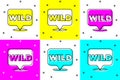 Set Pointer to wild west icon isolated on color background. Western signboard, message board, signpost for finding way Royalty Free Stock Photo
