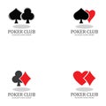 set Poker Club Logo Design for Casino Business, Gamble, Card Game, Speculate, etc. Royalty Free Stock Photo