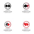 set Poker Club Logo Design for Casino Business, Gamble, Card Game, Speculate, etc. Royalty Free Stock Photo