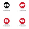 set Poker Club Logo Design for Casino Business, Gamble, Card Game, Speculate, etc. Royalty Free Stock Photo