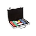 Set for poker in suitcase on white background Royalty Free Stock Photo