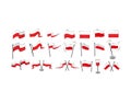 Set Poland Flag on white background in vector illustration Royalty Free Stock Photo