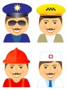 set police, doctor, fireman, taxi driver