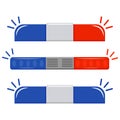 A set of police flashing lights, vector. Red and blue ambulance sirens. Emergency Badges