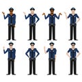 Set of Police men2 Royalty Free Stock Photo