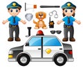Set of Police Officer with police professional equipments Royalty Free Stock Photo