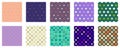 Set polka dots seamless vector pattern. Simple background for web or print. Abstract surface Royalty Free Stock Photo