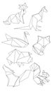 Set of polygonal contour animals