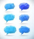 Set of polygonal geometric speech bubble Royalty Free Stock Photo