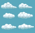 Set polygonal volumetric clouds Royalty Free Stock Photo