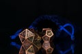 A set of polyhedral dice used for role playing games such as Dun Royalty Free Stock Photo