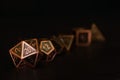 A set of polyhedral dice used for role playing games such as Dun Royalty Free Stock Photo