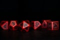 A set of polyhedral dice used for role playing games such as Dun Royalty Free Stock Photo