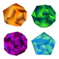 Set of polyhedrons - vector illustration Royalty Free Stock Photo