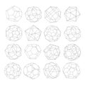 Set of polyhedrons - vector illustration Royalty Free Stock Photo