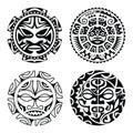 Set of polynesian tattoo Royalty Free Stock Photo