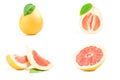 Set of pomelo over a white background Royalty Free Stock Photo