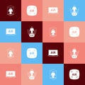 Set pop art 3d modeling, Augmented reality AR, and icon. Vector