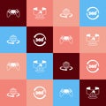 Set pop art Gamepad, 360 degree view, 3d modeling and icon. Vector Royalty Free Stock Photo