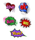 Set of Pop art style comic exclamations Royalty Free Stock Photo
