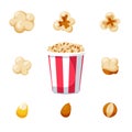 Set with Popcorn Bucket Surrounded with Different Seeds Comprises An Array Of Shapes, and Sizes from Whole Grain