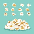 Set of popcorn flat design Royalty Free Stock Photo