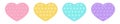 Set of popit hearts in style a fashionable silicon fidget toys. Addictive antistress toy in pastel colors - pink, blue