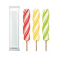 Set of Popsicle Lollipop on Stick with Foil