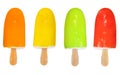 Set of popsicles in colorful glaze Royalty Free Stock Photo