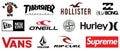 Set of popular brand logos companies of sportswear and accessory