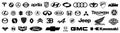 Set of popular car and motorcycle brands logos